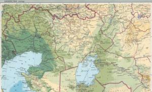 Где находится Каспийское море на карте мира?