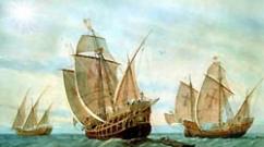 Columbus's first voyage.  Chapter III.  Columbus in Spain The first island that Columbus discovered