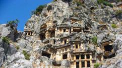 Ликийски гробници в Турция В които планини са издълбани ликийските гробници