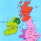 La mappa della Gran Bretagna presenta solo i contorni