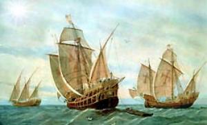 Columbus's first voyage.  Chapter III.  Columbus in Spain The first island that Columbus discovered